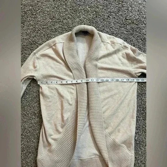 AERIE CARDIGAN SWEATER OATMEAL TAN RIDGE COLLAR OPEN STYLE COMFY  SIZE MEDIUM - Picture 8 of 9